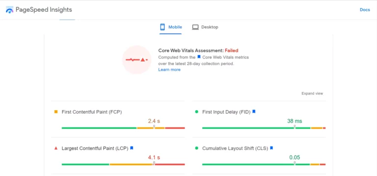 Google Pagespeed Insights