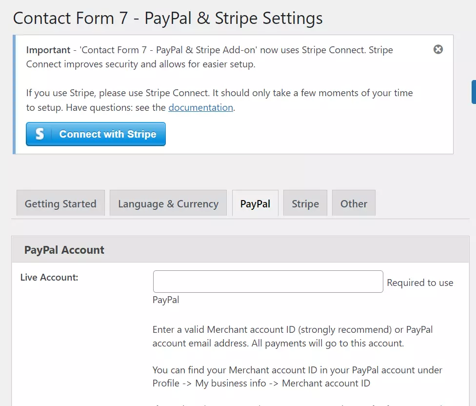 Contact Form 7 PayPal and Stripe addon