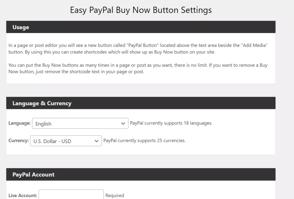 Easy PayPal Buy Now Button