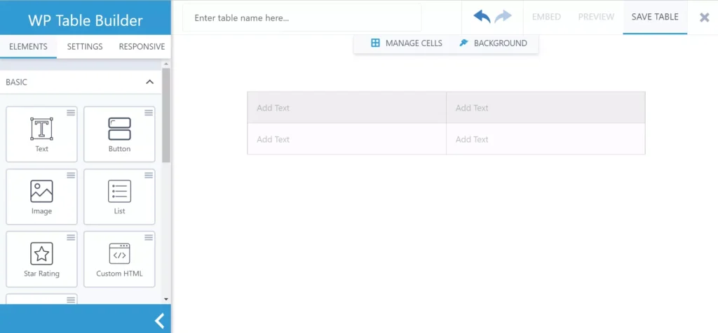 WP Table Builder