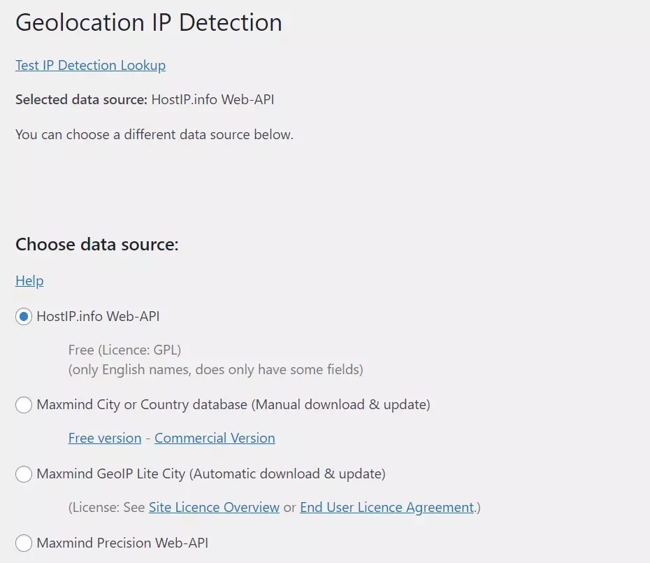 Geolocation IP detection
