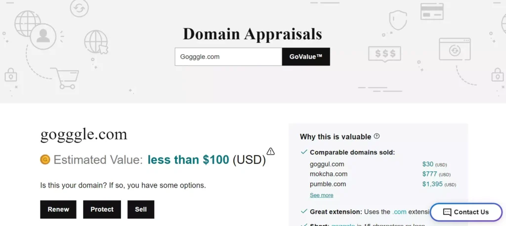 GoDaddy Domain Appraisal